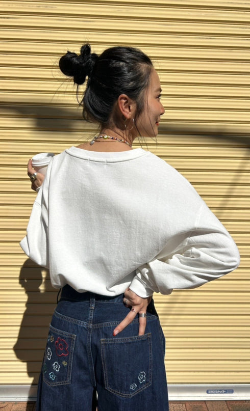 刺繍カーブデニム